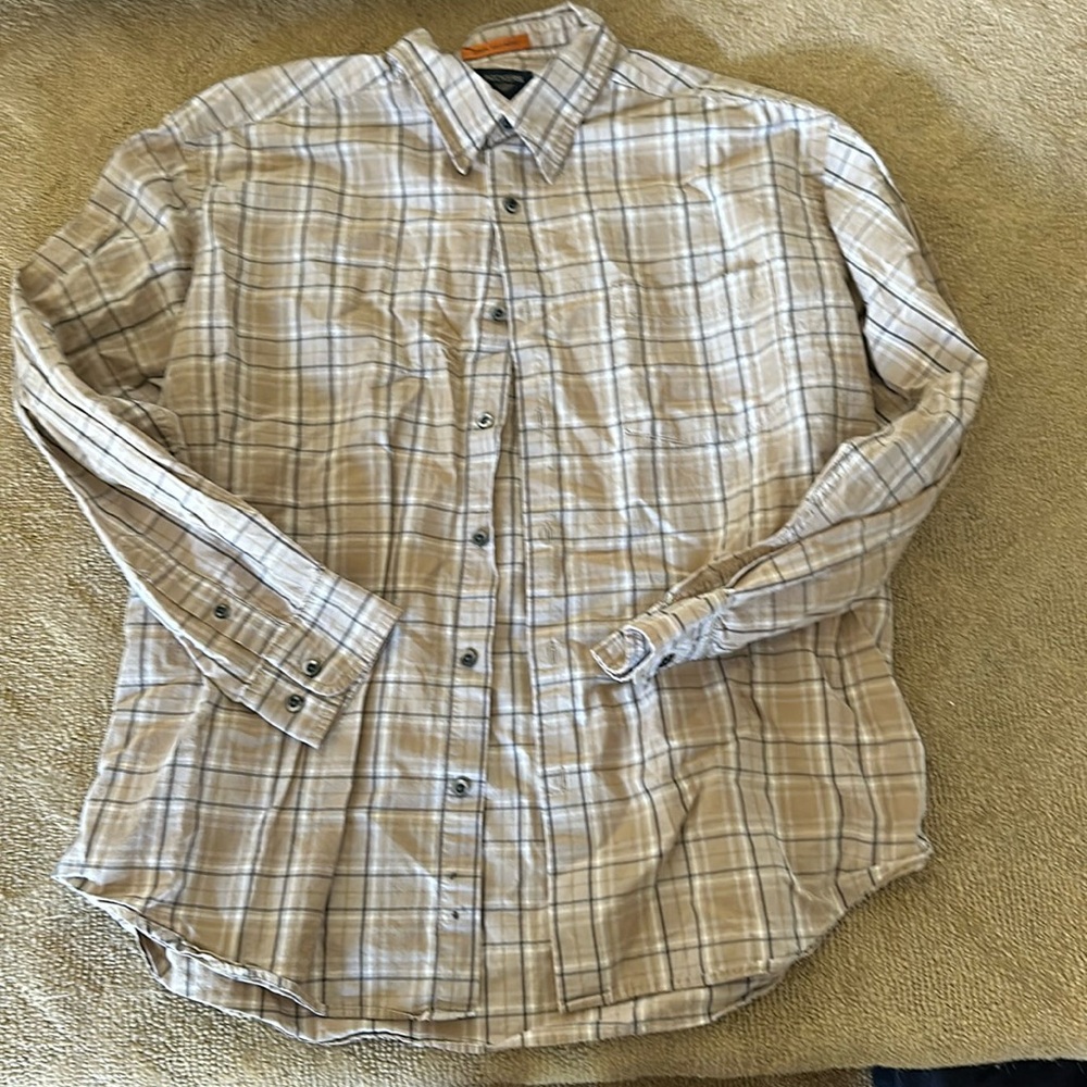 Dockets tan plaid button up